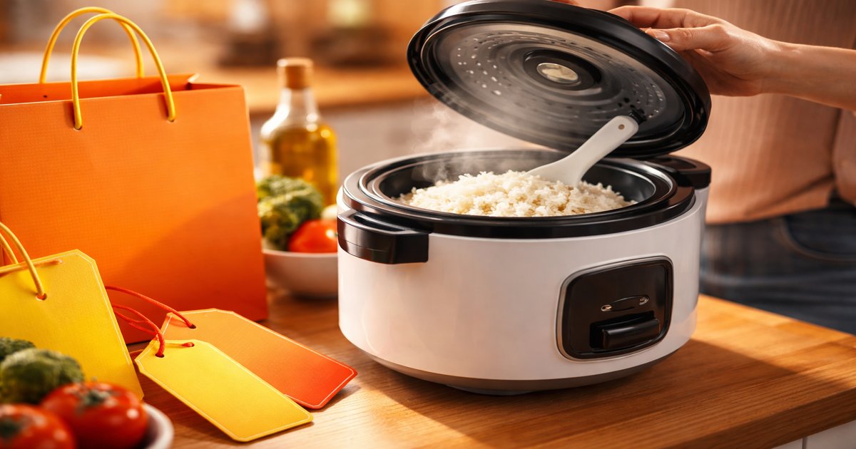 rice cooker in use